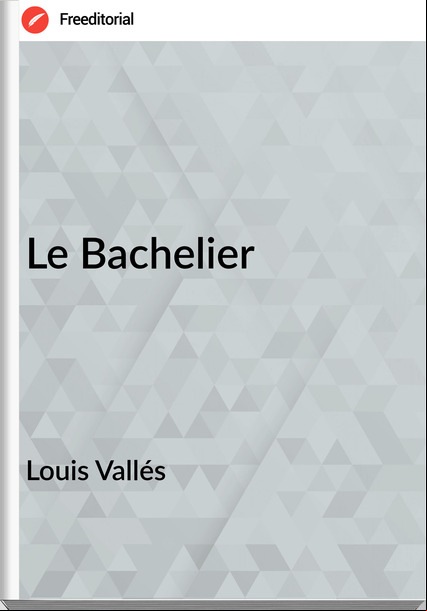 Louis Vallés - Le Bachelier