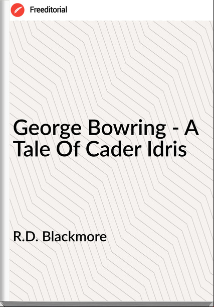 R.D. Blackmore George Bowring - A Tale Of Cader Idris