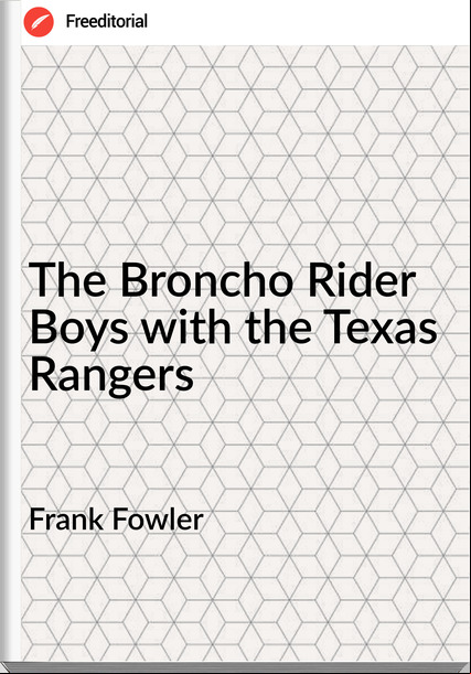 Frank Fowler The Broncho Rider Boys with the Texas Rangers