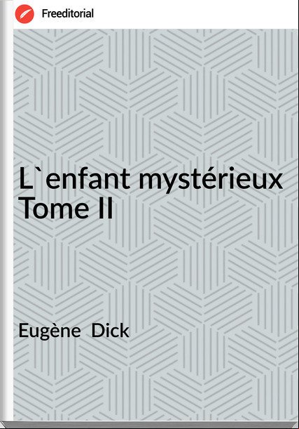 Eugène Dick L'enfant mystérieux Tome II