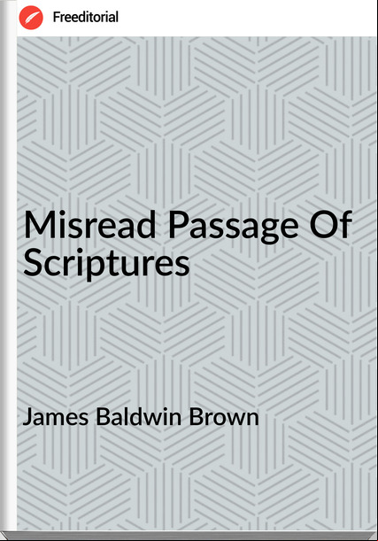 James Baldwin Brown - Misread age Of Scriptures
