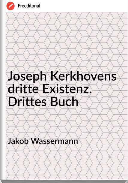 Jakob Wassermann Joseph Kerkhovens dritte Existenz. Drittes Buch