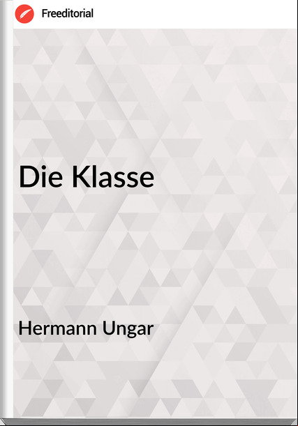 Hermann Ungar - Die Klasse