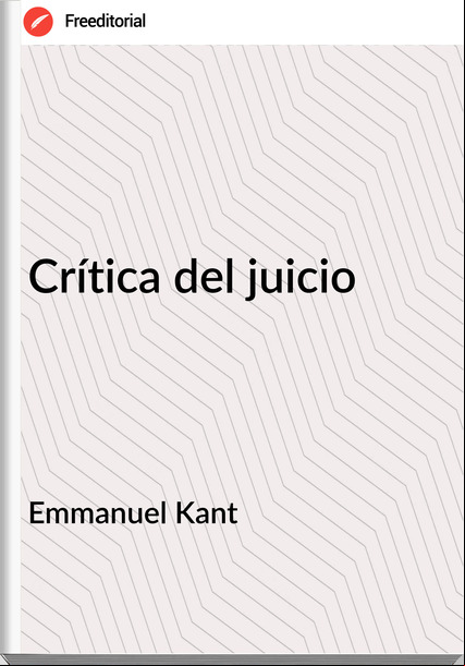 Emmanuel Kant Crítica del juicio