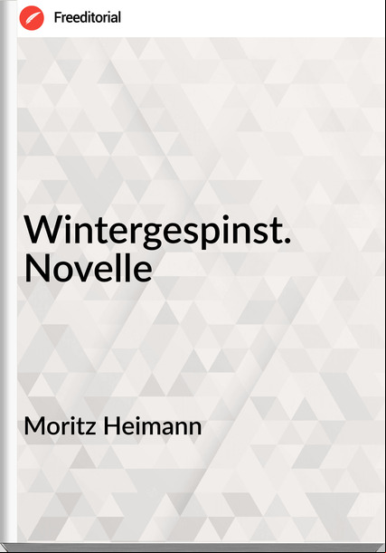 Moritz Heimann - Wintergespinst. Novelle
