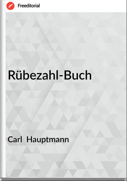 Carl Hauptmann Rübezahl-Buch