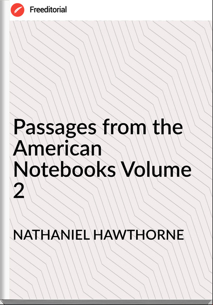 NATHANIEL HAWTHORNE - ages from the American Notebooks Volume 2
