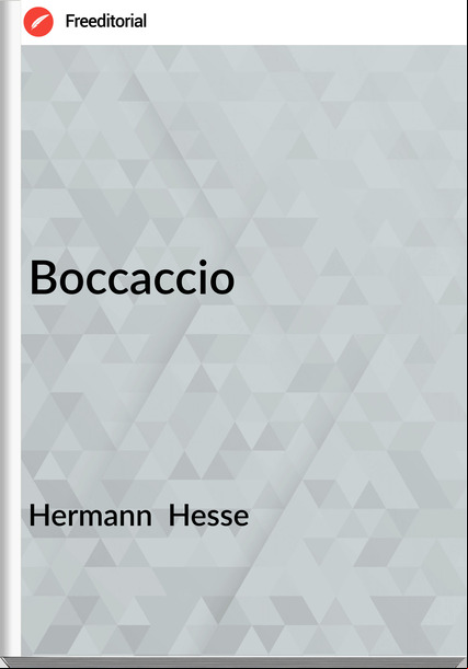 Hermann  Hesse - Boccaccio